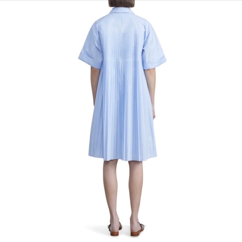 Lafayette 148 New York Carson pleat detail shirtdress.